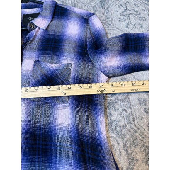 Rails Hunter Orchid Navy Plaid Flannel Button Down Collared Shirt Small Soft - Picture 7 of 7